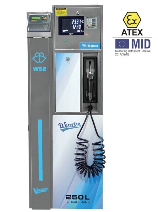 PPE-DOLPHIN CAM SUYU (WSE) Dispenser (MID ve ATEX Onaylı) Krom Kasa 250L Tanklı